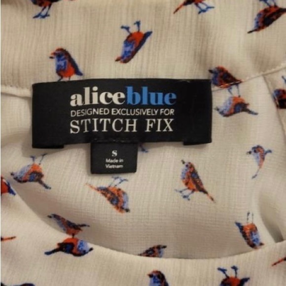 Alice Blue Stitch Fix top sleeveless birds tie front Small - Picture 6 of 6